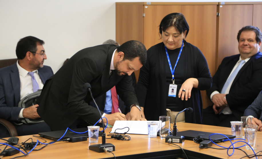 Tomaram posse nesta segunda-feira (12) os novos integrantes do Conselho de Contribuintes e Recursos Fiscais (CCRF). Órgão da Secretaria de Estado da Fazenda, o Conselho é responsável pelo julgamento em segunda instância administrativa dos recursos de contribuintes que recorreram de multas e já perderam em primeira instância. Foto: José Fernando Ogura/AEN