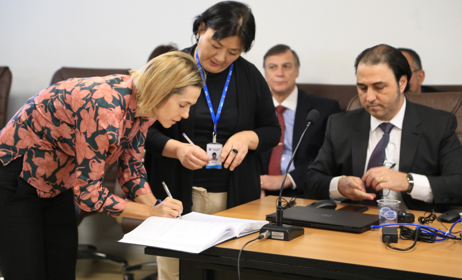 Tomaram posse nesta segunda-feira (12) os novos integrantes do Conselho de Contribuintes e Recursos Fiscais (CCRF). Órgão da Secretaria de Estado da Fazenda, o Conselho é responsável pelo julgamento em segunda instância administrativa dos recursos de contribuintes que recorreram de multas e já perderam em primeira instância. Foto: José Fernando Ogura/AEN