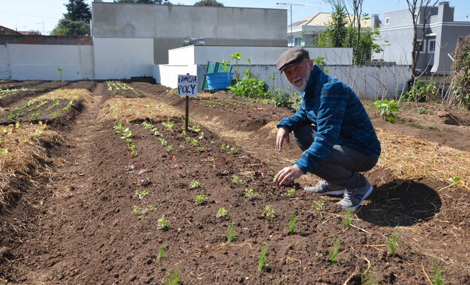 A ideia da horta comunitária no Boqueirão veio da cabeça do agricultor Lincoln Willian Polycarpo. Nascido em família de cafeicultores do Norte do Paraná, ele migrou para Curitiba após a geada de 1975, que dizimou os cafezais. “Nunca deixei de ser agricultor”, afirmou. Em 1996, ele apresentou o projeto. Um ano e meio depois foi feita parceria com a prefeitura e criada a primeira horta. No entanto, aos poucos o terreno virou lixeira e o mato se alastrou.Foto: Divulgação/SESA