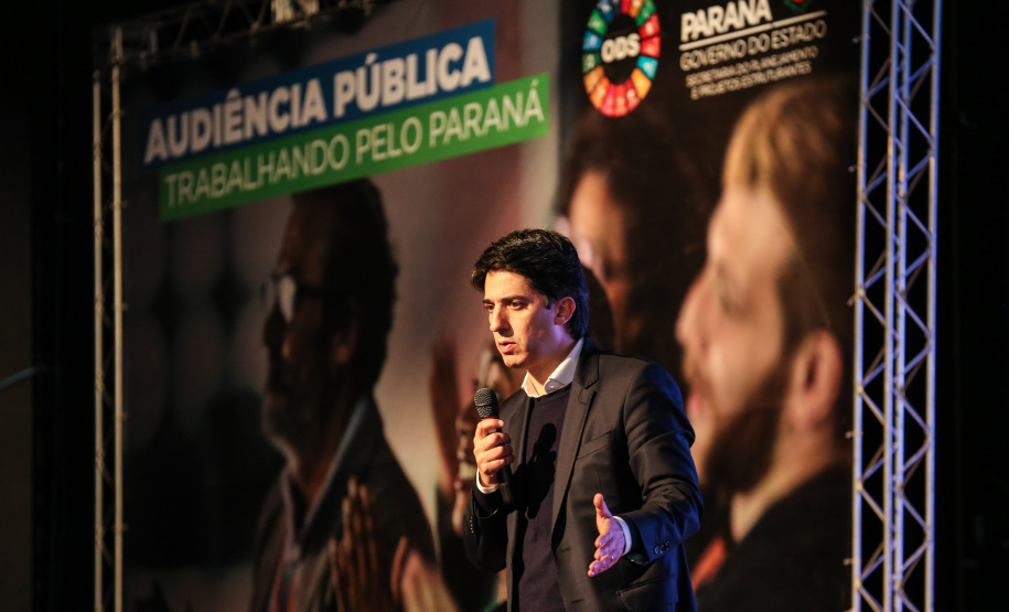 Valdemar Bernardo Jorge, secretário de Planejamento do Estado do Paraná na abertura da primeira audiência pública do Plano Plurianual 2020-2023. O encontro acontece no auditório do Museu Oscar Niemeyer, em Curitiba.  Curitiba, 21/08/2019 -Foto: Geraldo Bubniak/AEN