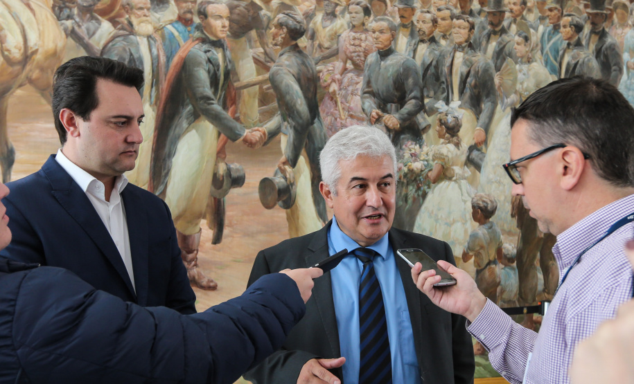O governador Carlos Massa Ratinho Junior recebe nesta sexta-feira (23), o ministro da Ciência e Tecnologia, Inovação e Comunicação, Marcos Pontes, no Palácio Iguaçu em Curitiba. Curitiba, 23/08/2019 -Foto: Geraldo Bubniak/AEN