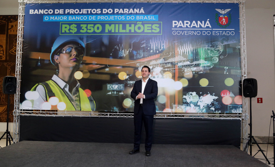 Governador Carlos Massa Ratinho Junior lança banco de projetos do Paraná. Foto Gilson Abreu/AEN