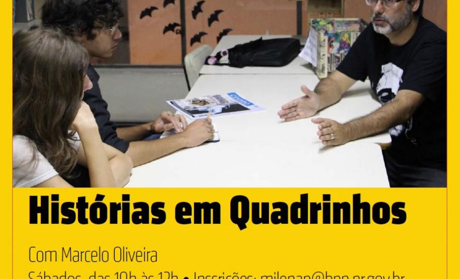 A Biblioteca Pública do Paraná está com inscrições abertas para um curso de histórias em quadrinhos ministrado pelo professor Marcelo Oliveira. As aulas começam no dia 14 e acontecem todos os sábados, das 10 às 12h, até 7 de dezembro. Foto: Divulgação/BBP