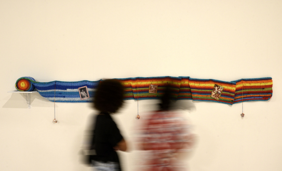 O projeto "Ero Ere: negras conexões", exposição que reúne trabalhos do coletivo homônimo formado por artistas visuais negras residentes em Curitiba: Claudia Lara, Eliana Brasil, Fernanda Castro, Kênia Coqueiro, Lana Furtado, Lourdes Duarte e Walkyria Novais no Museu de Arte Contemporânea do Paraná(MAC-PR).Curitiba, 26 de julho de 2019.Foto: Kraw Penas/SECC