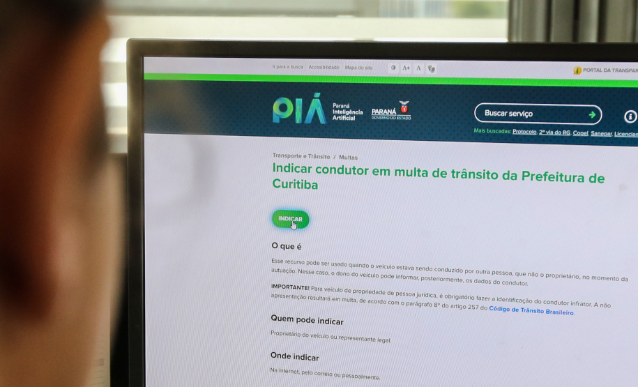 Indicação de condutor e recurso de multa podem ser feitos online. Foto: Geraldo Bubniak/AEN