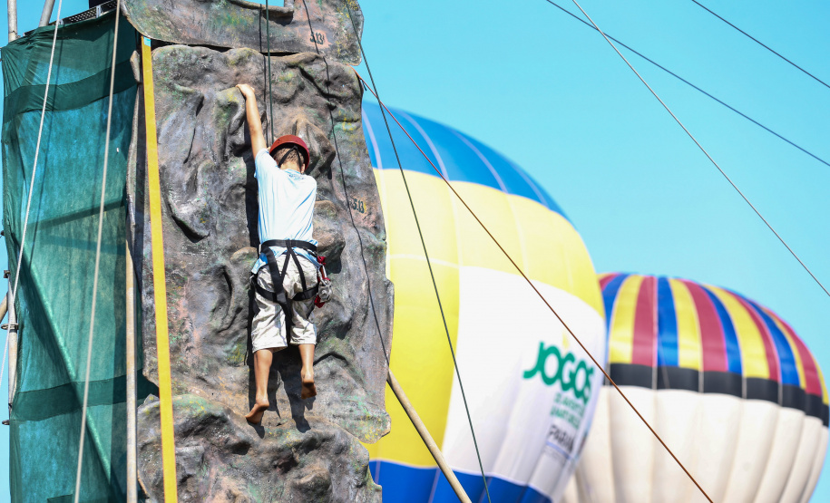 Jogos Aventura e Natureza.  Parede de escalada - 10/08/2019 -  Foto: Geraldo Bubniak/ANPr