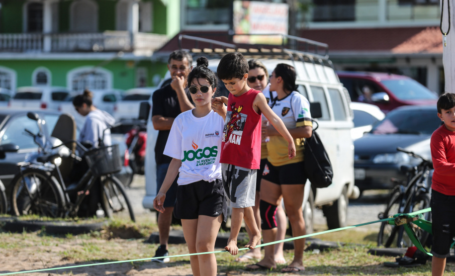 Jogos Aventura e Natureza. Slackline 10/08/2019 -  Foto: Geraldo Bubniak/ANPr