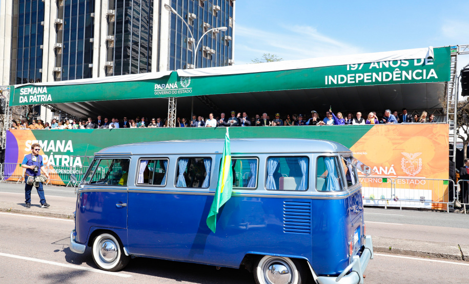 Aproximadamente 20 mil pessoas acompanharam neste sábado (7), em Curitiba, o desfile cívico-militar que comemora os 197 anos da Proclamação da Independência, segundo estimativas da Polícia Militar do Paraná. O governador Carlos Massa Ratinho Junior assistiu a solenidade de 7 de Setembro na Avenida Cândido de Abreu, acompanhado de sua família, do comandante da 5ª Divisão do Exército, general de divisão José Russo Assumpção Delgado, do vice-governador Darci Piana e de diversas autoridades.
