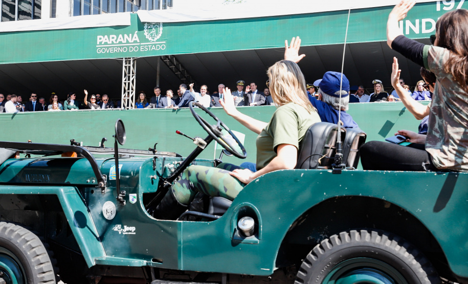 Aproximadamente 20 mil pessoas acompanharam neste sábado (7), em Curitiba, o desfile cívico-militar que comemora os 197 anos da Proclamação da Independência, segundo estimativas da Polícia Militar do Paraná. O governador Carlos Massa Ratinho Junior assistiu a solenidade de 7 de Setembro na Avenida Cândido de Abreu, acompanhado de sua família, do comandante da 5ª Divisão do Exército, general de divisão José Russo Assumpção Delgado, do vice-governador Darci Piana e de diversas autoridades.