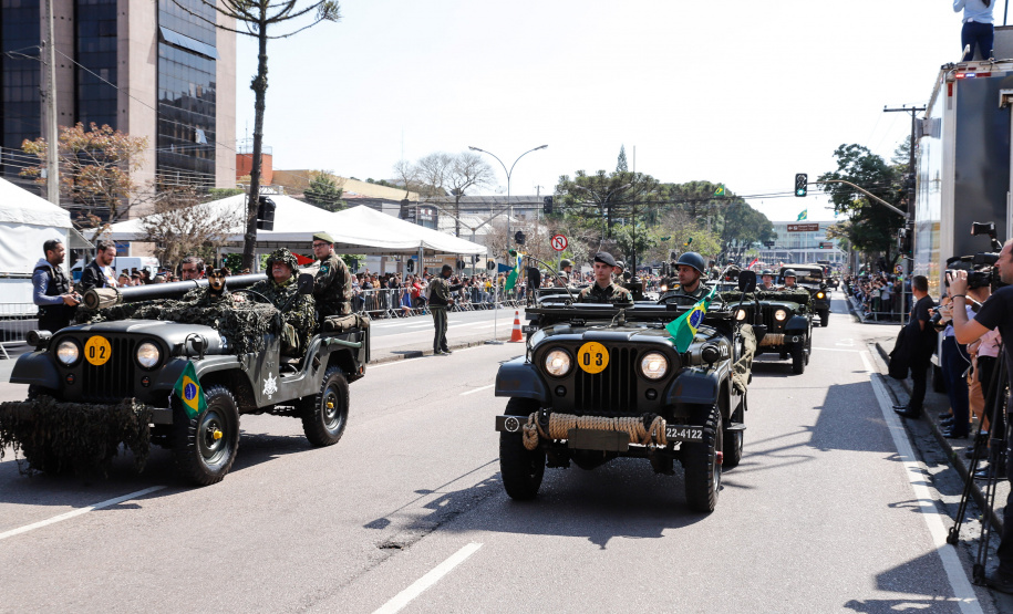 Aproximadamente 20 mil pessoas acompanharam neste sábado (7), em Curitiba, o desfile cívico-militar que comemora os 197 anos da Proclamação da Independência, segundo estimativas da Polícia Militar do Paraná. O governador Carlos Massa Ratinho Junior assistiu a solenidade de 7 de Setembro na Avenida Cândido de Abreu, acompanhado de sua família, do comandante da 5ª Divisão do Exército, general de divisão José Russo Assumpção Delgado, do vice-governador Darci Piana e de diversas autoridades.