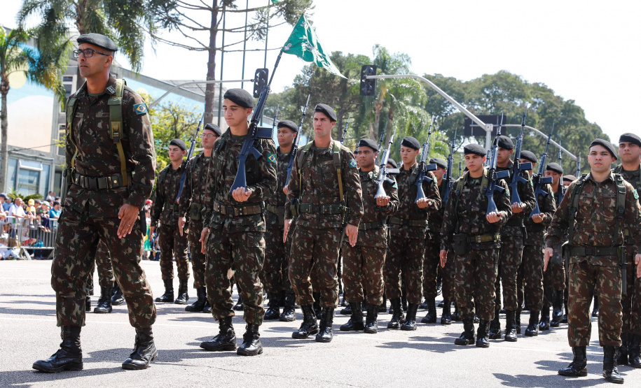 Aproximadamente 20 mil pessoas acompanharam neste sábado (7), em Curitiba, o desfile cívico-militar que comemora os 197 anos da Proclamação da Independência, segundo estimativas da Polícia Militar do Paraná. O governador Carlos Massa Ratinho Junior assistiu a solenidade de 7 de Setembro na Avenida Cândido de Abreu, acompanhado de sua família, do comandante da 5ª Divisão do Exército, general de divisão José Russo Assumpção Delgado, do vice-governador Darci Piana e de diversas autoridades.