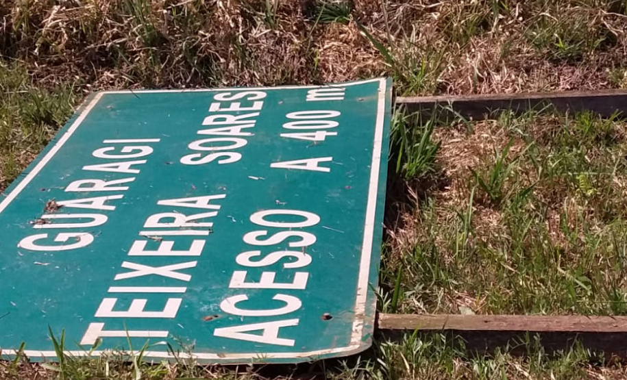 Governo alerta para os perigos causados pelo vandalismo de placas. Foto: Divulgação/DER