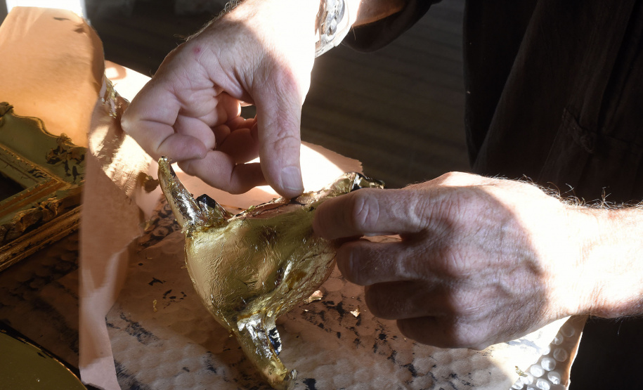 Detalhes da obra de Balzano; residência segue até 20 de setembro.Foto: Kraw Penas/SECC