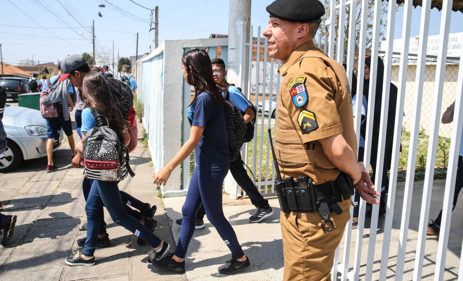 Projeto Escola Segura  no Colegio Estadual Professora Marilze Da Luz Brand em Araucária. 16/09/2019 -  Foto: Geraldo Bubniak/AEN