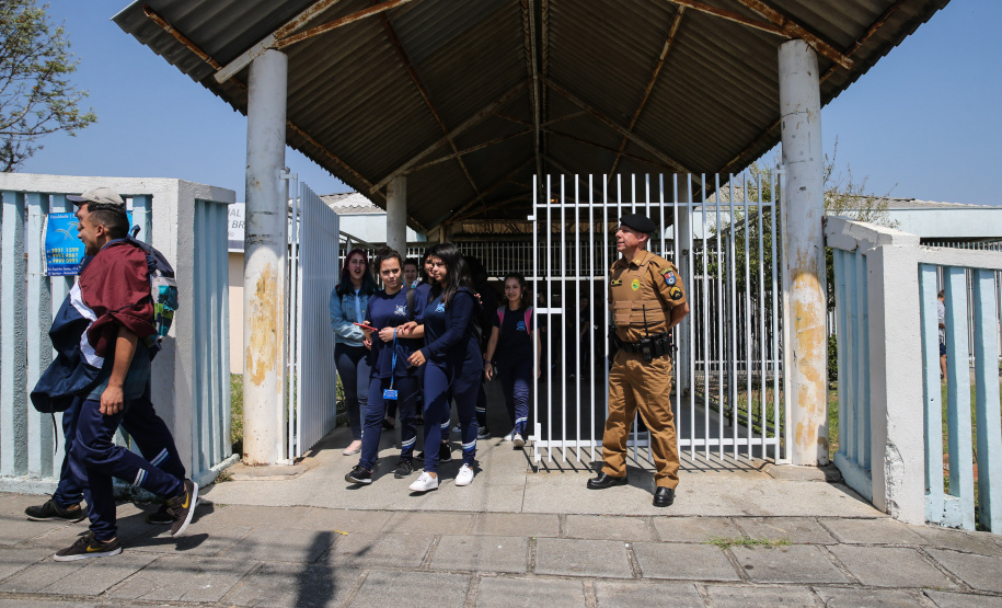 Projeto Escola Segura  no Colegio Estadual Professora Marilze Da Luz Brand em Araucária. 16/09/2019 -  Foto: Geraldo Bubniak/AEN