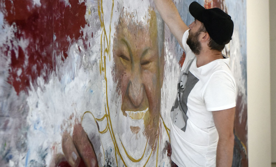 Montagem da 14ª  Bienal Iinetrnacional de Arte Comtemporâneade Curitiba no Museu Oscar Niemeyer(MON).Curitiba, 16 de setembro de 2019.Foto: Kraw Penas/SECC