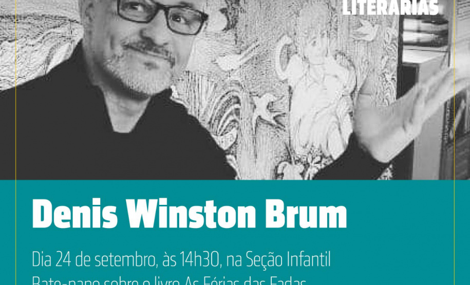 A Biblioteca Pública do Paraná promove nesta terça-feira (24) mais um encontro do projeto Aventuras Literárias, com a participação do escritor e publicitário Denis Winston Brum.Foto: Divulgação/BPP