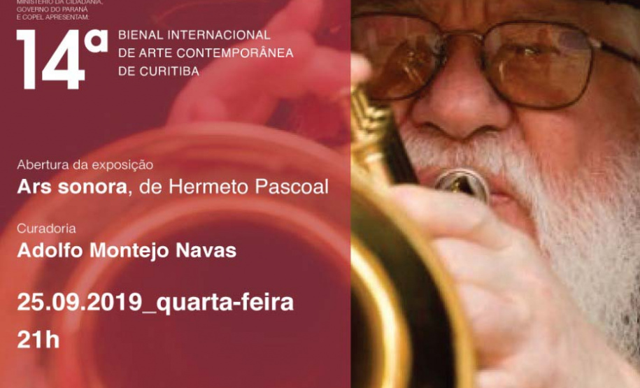 Exposição "Ars Sonora" inaugura no Teatro Guaíra com presença de Hermeto Pascoal.