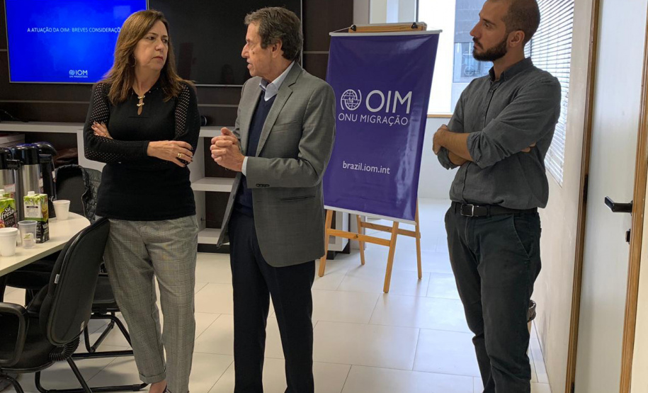 A Secretaria de Estado da Justiça, Família e Trabalho e a Organização Internacional para as Migrações (OIM), da Organização das Nações Unidas (ONU), promoveram nesta quinta-feira (26) uma oficina de formação para assistência ao migrante. Participaram gestores estaduais e federais que atendem migrantes em todo o Paraná. Foto:Divulgação/SEJUF