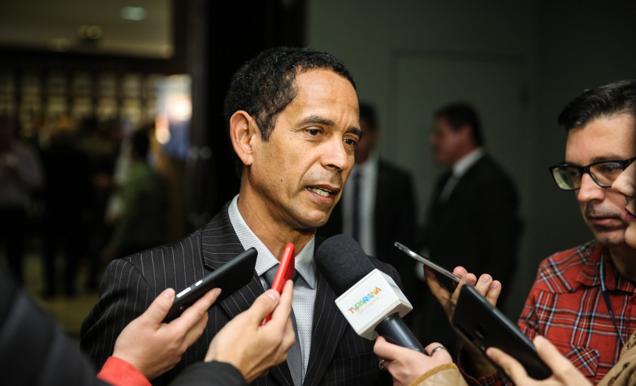 O governador Carlos Massa Ratinho Junior participa nesta segunda-feira (30), da comemoração do aniversário de 166 anos da Polícia Civil no Paraná na sede da OAB Paraná, em Curitiba .  Na foto, o Secretário da Segurança Pública do Paraná, coronel Romulo Marinho Soares.  30/09/2019 - Foto: Geraldo Bubniak/AEN