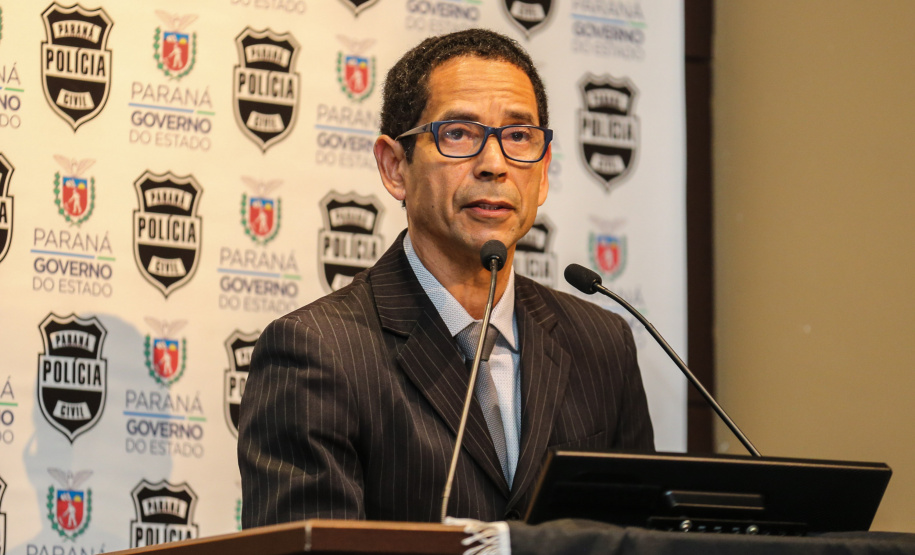 O governador Carlos Massa Ratinho Junior participa nesta segunda-feira (30), da comemoração do aniversário de 166 anos da Polícia Civil no Paraná na sede da OAB Paraná, em Curitiba .  Na foto, o Secretário da Segurança Pública do Paraná, coronel Romulo Marinho Soares.  30/09/2019 - Foto: Geraldo Bubniak/AEN