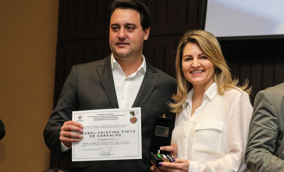 O governador Carlos Massa Ratinho Junior participa nesta segunda-feira (30), da comemoração do aniversário de 166 anos da Polícia Civil no Paraná na sede da OAB Paraná, em Curitiba .   30/09/2019 - Foto: Geraldo Bubniak/AEN
