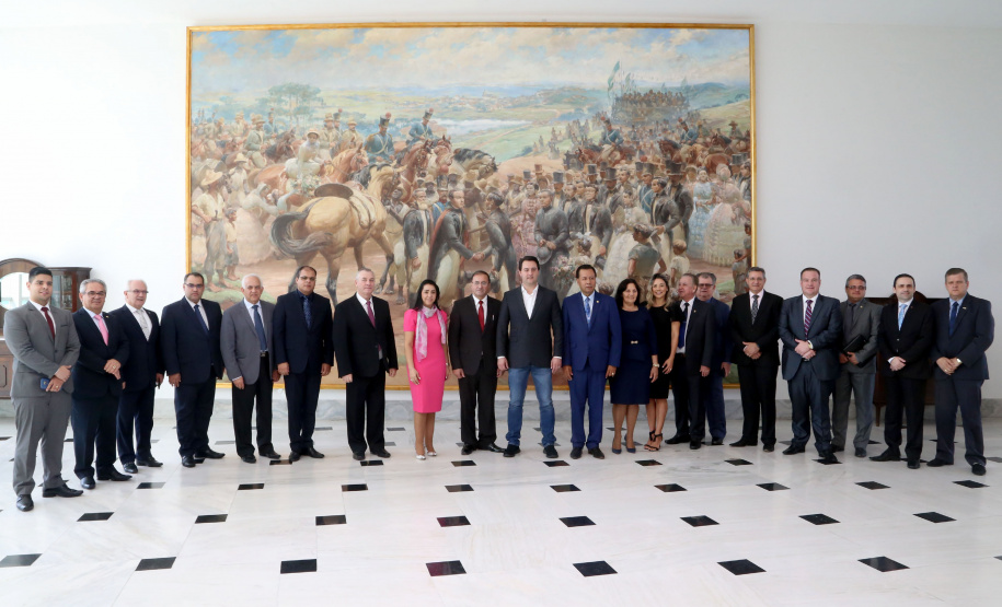 Governador Carlos Massa Ratinho Junior recebeu pastores da diretoria da Convenção das Igrejas Assembléia de Deus no Paraná.Foto Gilson Abreu/ANP