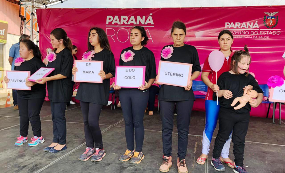 Começou nesta quarta-feira (2) em Coronel Domingo Soares e Cândido de Abreu o Paraná Rosa, campanha que vai passar por 43 municípios do Estado levando ações de prevenção e promoção do cuidado integral à saúde das mulheres. Foto: Divulgação/SESA