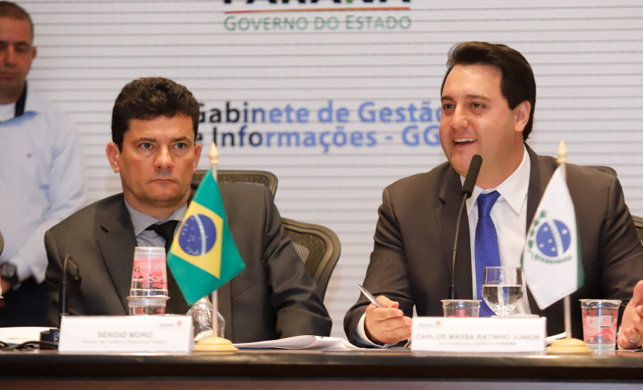 O governador Carlos Massa Ratinho Junior abriu nesta sexta-feira (04) a reunião do Conselho Nacional dos Secretários de Estado da Justiça, da Cidadania, Direitos Humanos e Administração Penitenciária (Consej), realizada no Palácio Iguaçu, em Curitiba.