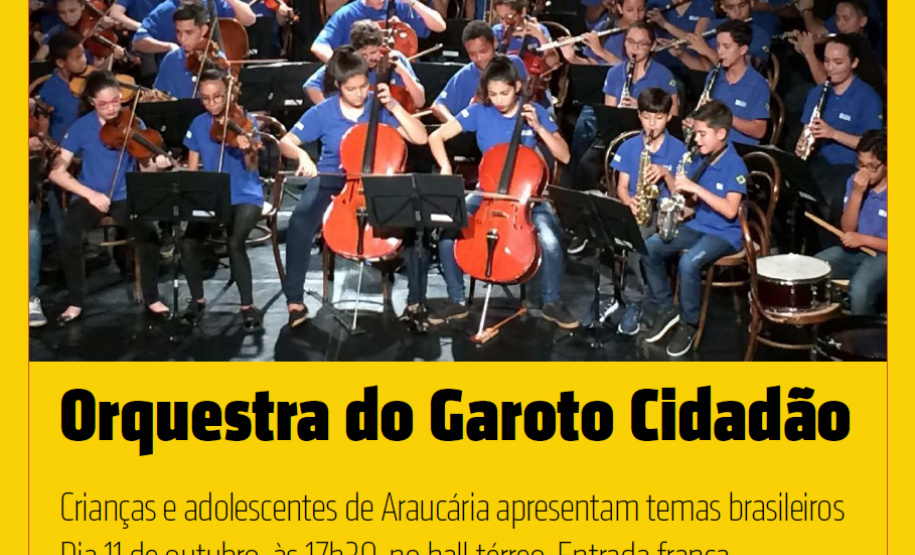Orquestra do Projeto Garoto Cidadão faz concerto no hall térreo da Biblioteca PúblicaFoto: Divulgação/BPP