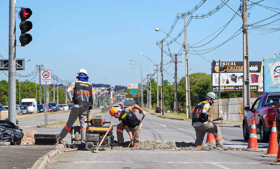 Comec retoma obras na Avenida das Américas, em São José dos Pinhais. Foto: Divulgação/Comec