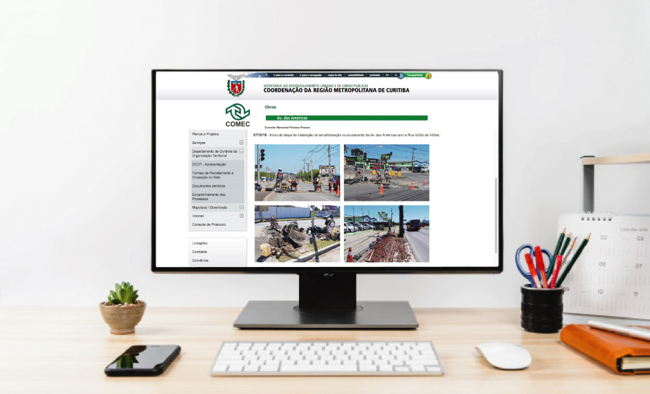 Comec lança página no site para população acompanhar obras