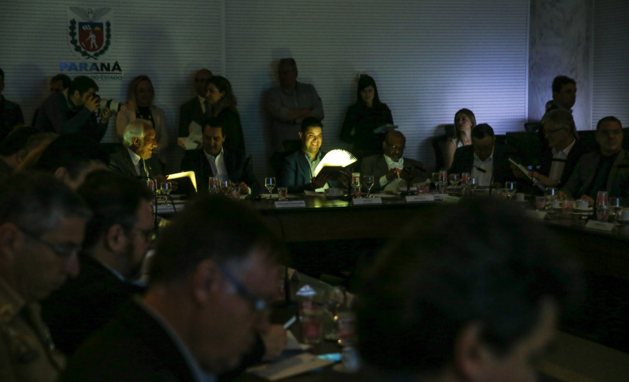 O governador Carlos Massa Ratinho Junior participa nesta terça-feira (15) da reunião com a equipe de governo.  15/10/2019 - Foto: Geraldo Bubniak/AEN