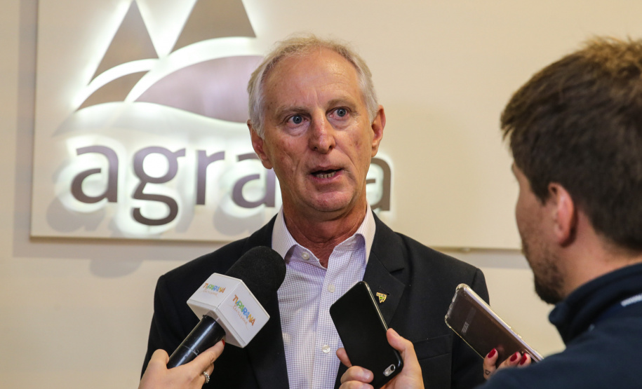 O governador Carlos Massa Ratinho Júnior participa nesta quarta-feira (16),  da inauguração da Akademie Ireks & Agrária, um centro de capacitação e desenvolvimento de novo empreendimento industrial instalado no distrito de Entre Rios. Na foto o Diretor Presidente da Agrária, Jorge Karl.Guarapuava, 16/10/2019 -  Foto: Geraldo Bubniak/AEN