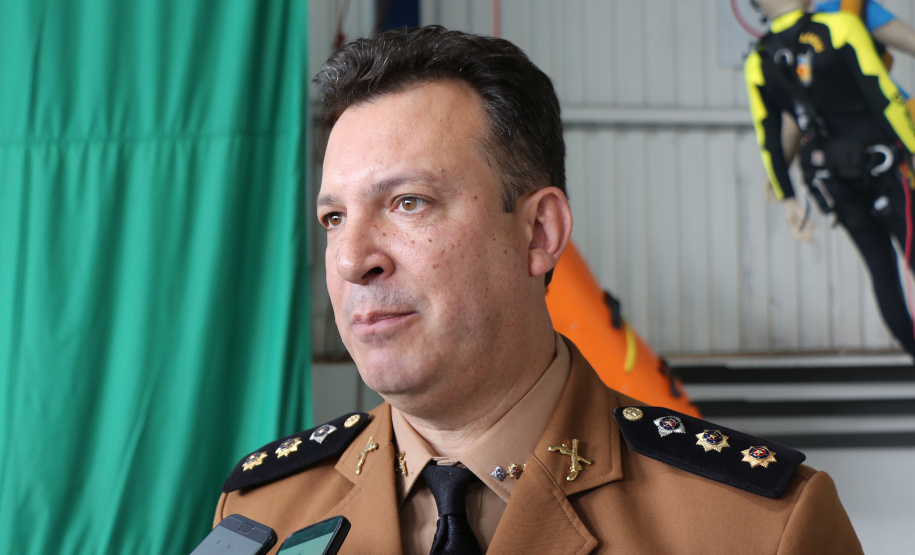 Curitiba, 17 de Outubro de 2019. Passagem de Comando BPMOA. Foto; entrevista Ten cel Roberto Sampaio Araujo.