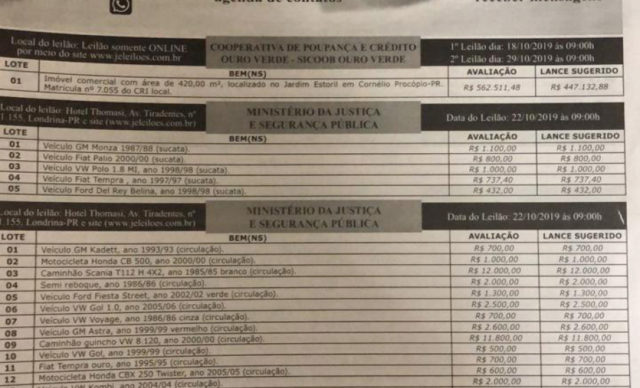 Leilão de veículos soma R$ 487 mil para o combate ao tráfico. Foto: Divulgação/SESP