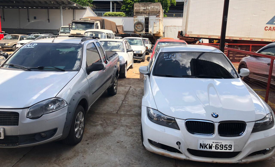 Leilão de veículos soma R$ 487 mil para o combate ao tráfico. Foto: Divulgação/SESP