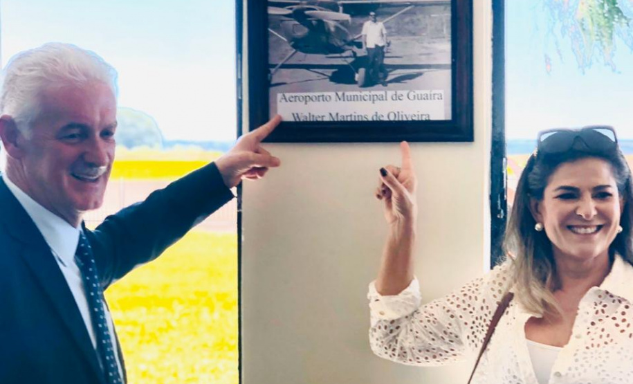 O prefeito de Guaíra, Heraldo Trento  e a senhora Solange Andreis. Foto: Prefeitura de Guaíra