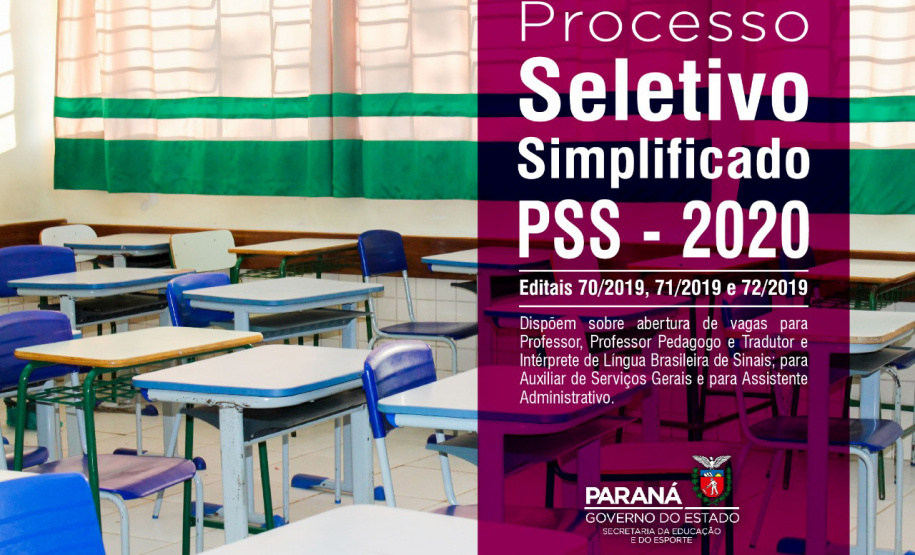 Secretaria da Educação publica editais para PSS