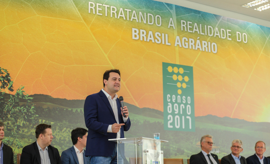 O governador Carlos Massa Ratinho Junior e a presidente do IBGE (Instituto Brasileiro de Geografia e Estatística), Susana Cordeiro Guerra, divulgam nesta sexta-feira (25), no Palácio Iguaçu, os números do Censo Agropecuário 2017. Curitiba, 25/10/2019 - Foto: Geraldo Bubniak/AEN