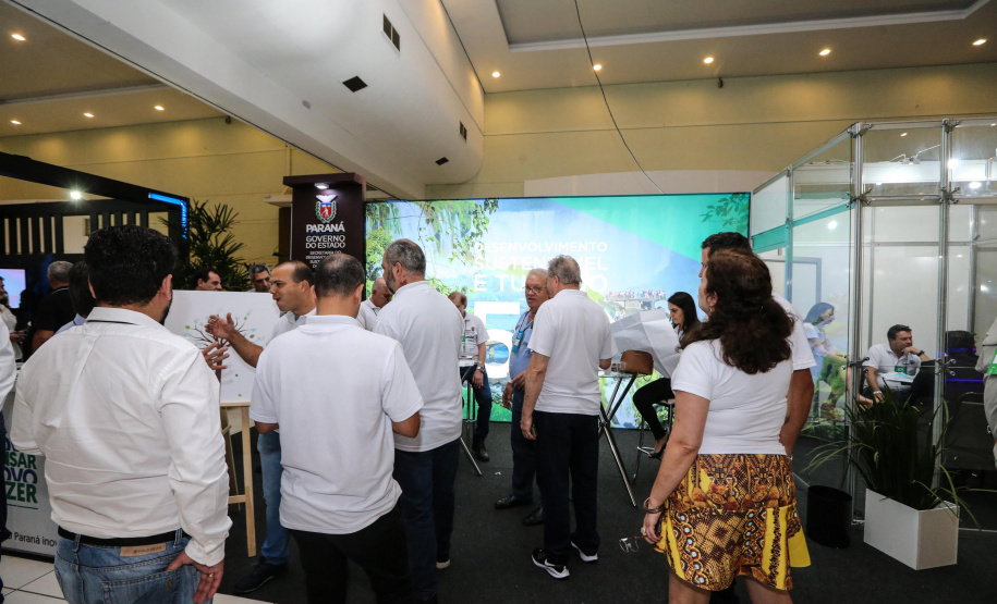 Stands das secretarias nesta quinta-feira (31),  no encontro de capacitação Governo 5.0 no Hotel Rafain Palace & Convention, em Foz do Iguaçu. Foz do Iguaçu, 31/10/2019 -  Foto: Geraldo Bubniak/AEN