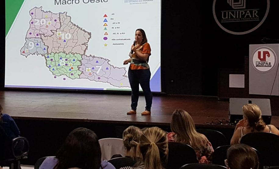 A Secretaria de Estado da Saúde (Sesa) iniciou nesta sexta-feira (1), encontros Macrorregionais para qualificação da atenção materno-infantil. O primeiro evento está sendo realizado em Cascavel, Região Oeste do Estado. Foto: Divulgação/SESA