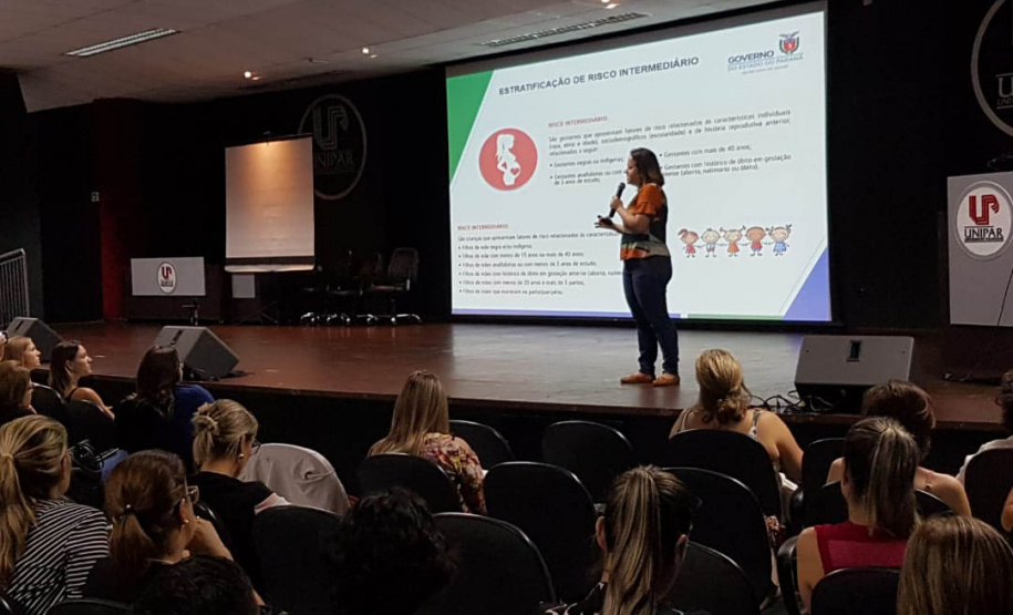 A Secretaria de Estado da Saúde (Sesa) iniciou nesta sexta-feira (1), encontros Macrorregionais para qualificação da atenção materno-infantil. O primeiro evento está sendo realizado em Cascavel, Região Oeste do Estado. Foto: Divulgação/SESA