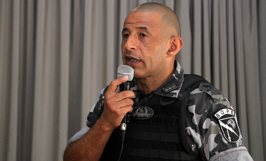 Curitiba, 05 de novembro de 2019. Aula Inaugural do Curso de Rondas Ostencivas de Natureza Especial. Foto: Ten Cel QOPM Rui Noé Barroso Torres, Comandante do BOPE.