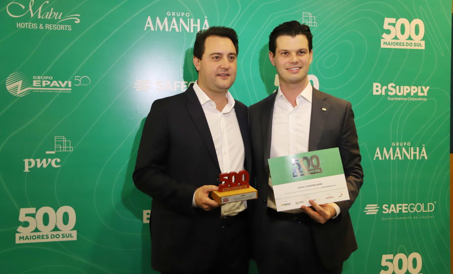 O governador Carlos Massa Ratinho Junior participa do evento de premiação das 500 maiores empresas do Sul. Foto: José Fernando Ogura/AEN