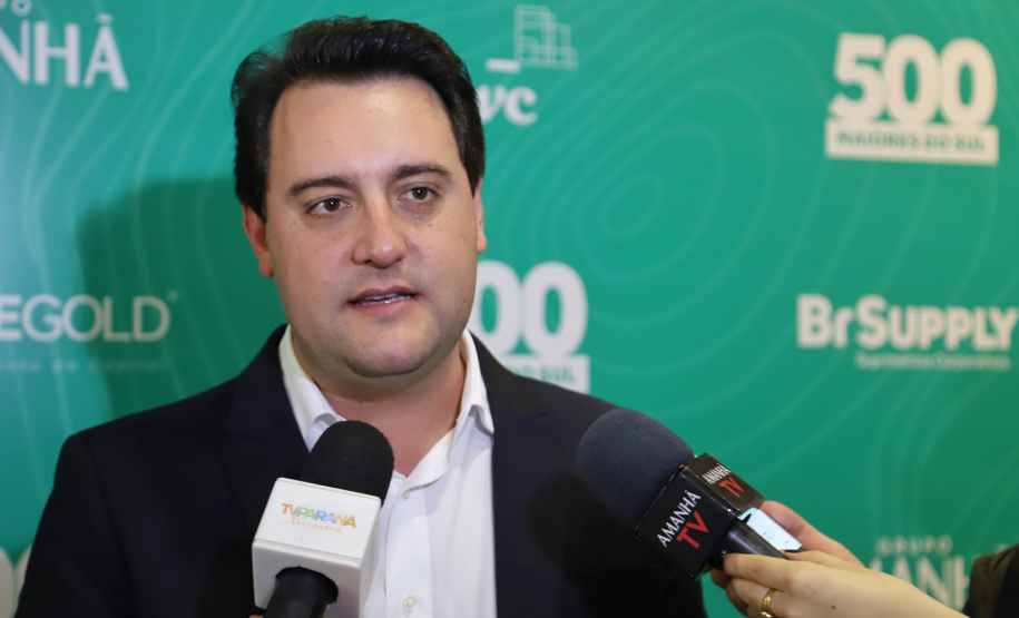 O governador Carlos Massa Ratinho Junior participa do evento de premiação das 500 maiores empresas do Sul. Foto: José Fernando Ogura/AEN