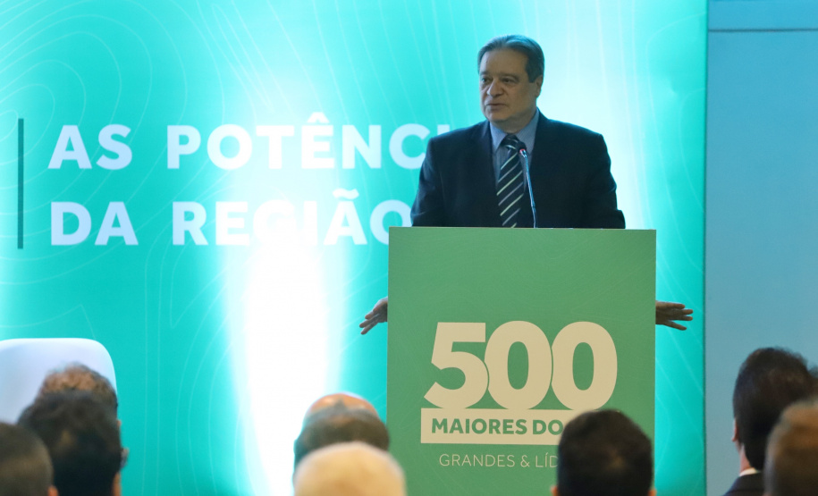 O governador Carlos Massa Ratinho Junior participa do evento de premiação das 500 maiores empresas do Sul. Foto: José Fernando Ogura/AEN