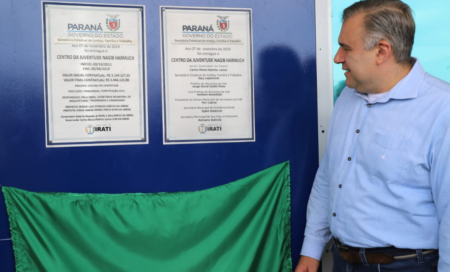 Inauguração do Centro da Juventude Nagib Harmuch, em Irati. Foto:Divulgação/SEJUF