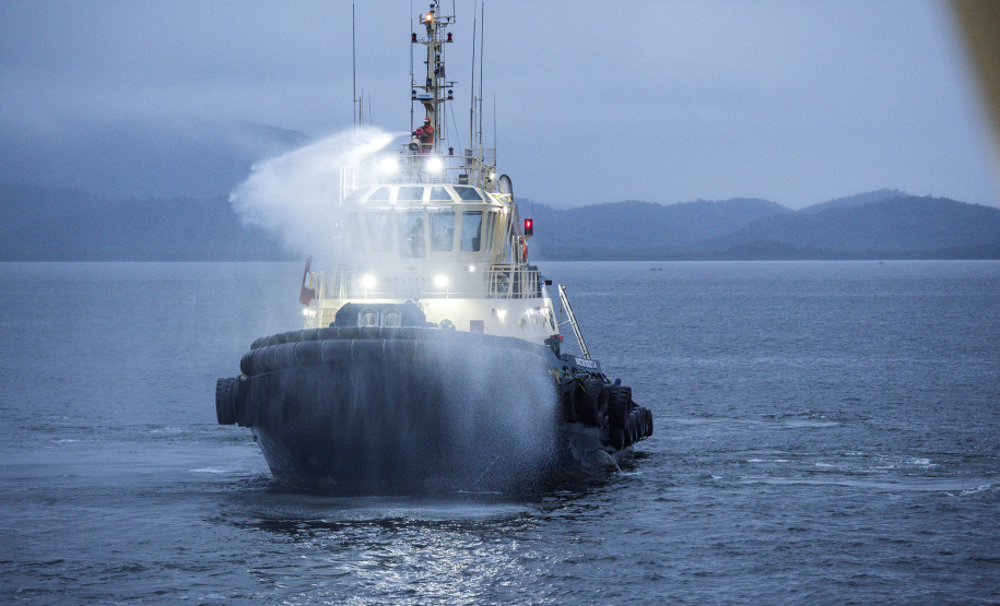 Diversas entidades que compõem a comunidade portuária participaram quinta-feira (7) de um simulado de acidente em um rebocador no Porto de Paranaguá. Para avaliar a reação dos envolvidos, poucos foram avisados do exercício. O fator surpresa foi o principal. Curitiba, 08-11-2019