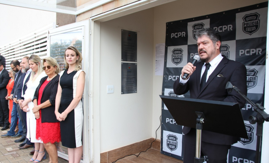 O Núcleo da Divisão de Crimes Contra a Corrupção e a Delegacia da Mulher de Londrina contam com nova estrutura. O prédio que abriga as duas unidades foi inaugurado oficialmente nesta sexta-feira (08). Foto: Divulgação/PCPR